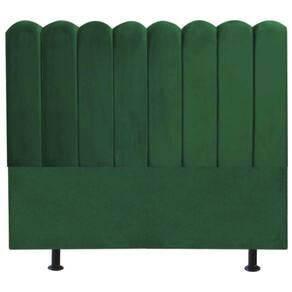 Cabeceira Estofada Cama Box King 195 Cm Maitê Suede Cor:verde