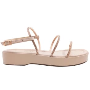 Sandália Feminina Papete Social Casual Dia a Dia Flatform com Strass Via Marte 182-005