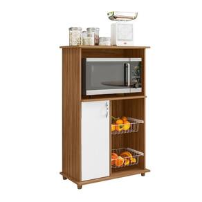 Balcão Para Cozinha Freijó/branco Nt3070 Notável Móveis Freijó/branco