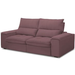 Sofá Retrátil Reclinável Para Sala De Estar Living 210cm Nápoles F04 Veludo Lilás - Lyam Decor