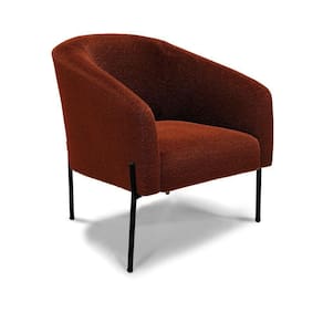 Poltrona Decorativa Pé De Ferro Preto Stella Bouclê D03 - D`rossi Cor Terra