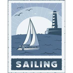 Kit 3 Placas Decorativa - Sailing Navio Barco