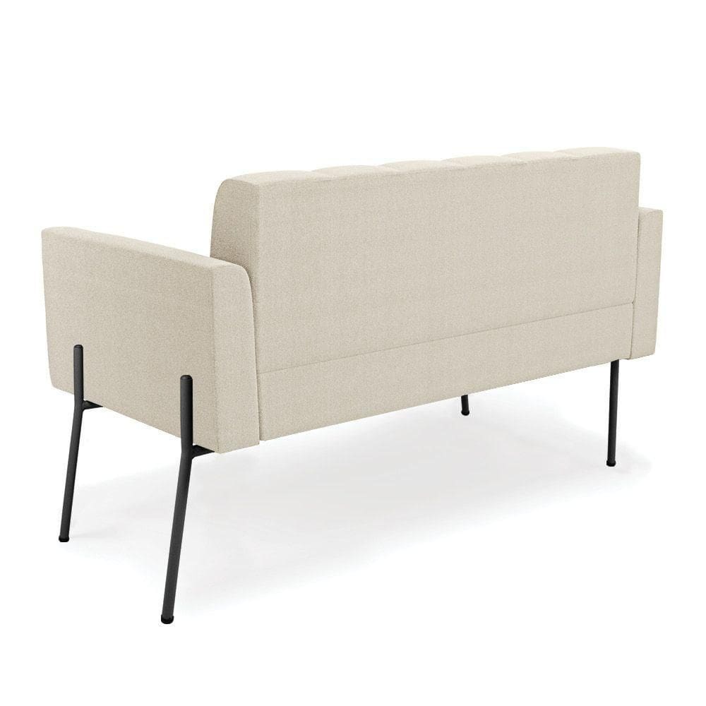 Sofá Namoradeira E Poltrona Pé Ferro Pto Elisa Bouclê D03 - D`rossi Cor Off White