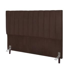 Cabeceira Estofada Cama Solteiro 100 Cm Eloá Veludo E Frame Cor:marrom
