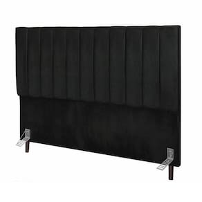 Cabeceira Cama Casal Queen Size160 Cm Carolina Linho E Frame Cor:preto