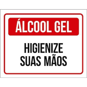 Placa De Sinalização - Álcool Gel Higienize Suas Mãos 36X46