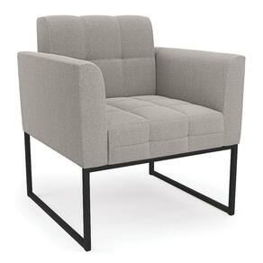 Poltrona Sala De Estar Industrial Preto Elisa Bouclê Cinza D03 - D`rossi