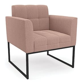 Poltrona Sala De Estar Industrial Preto Elisa Bouclê D03 - D`rossi Cor Rose
