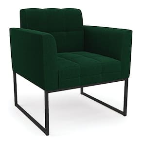 Poltrona Sala De Estar Industrial Preto Elisa Bouclê D03 - D`rossi Cor Verde