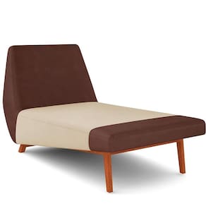 Sofá Chaise Longue Sala De Estar Living Parisi D02 Couríssimo Marrom B-38 Linho Bege D-463 - Lyam Decor