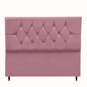 Cabeceira Estofada Cama Box King 195 Cm Aurora Suede Rose