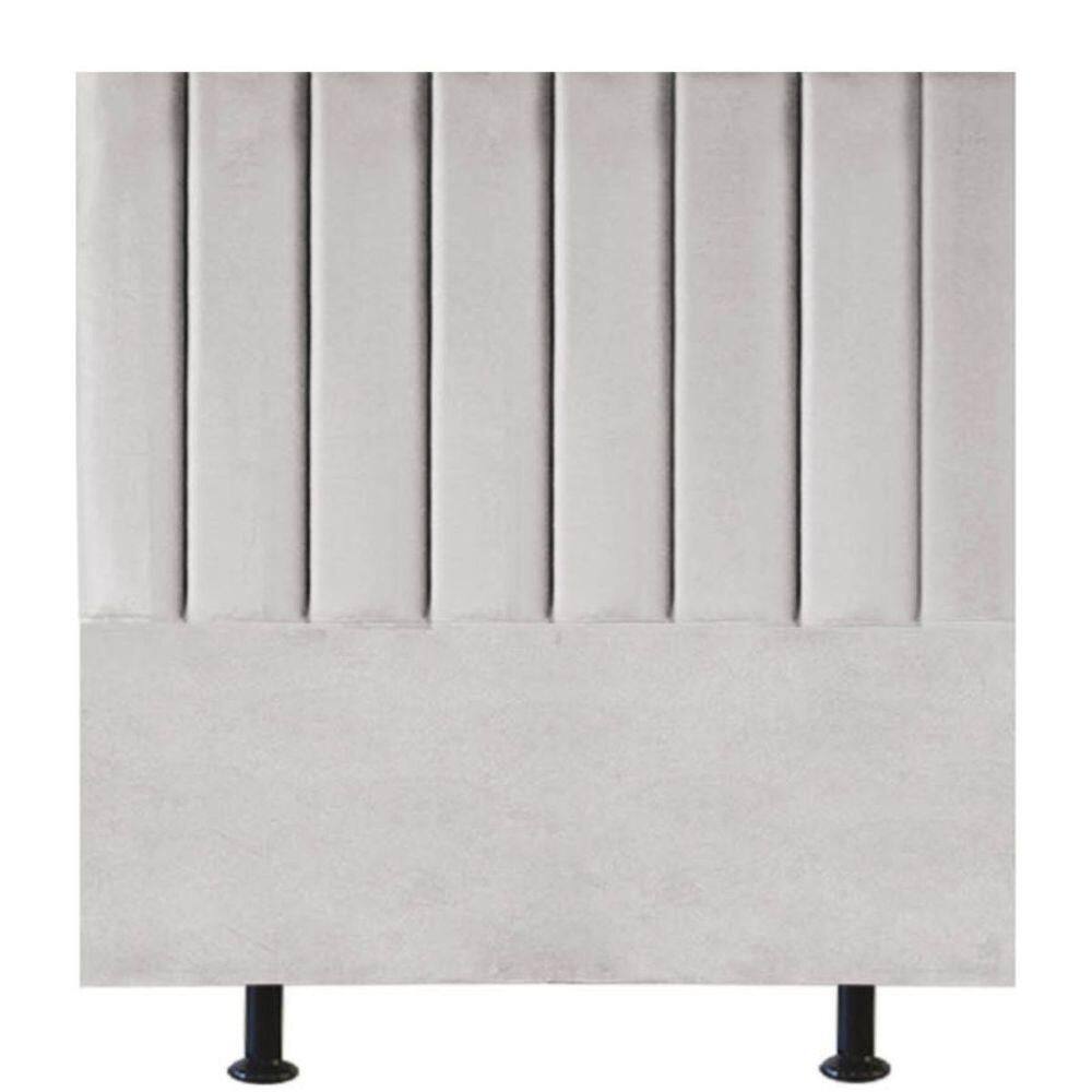 Cabeceira Estofada Cama Box Solteiro 90 Cm Mavie Linho Cor:cinza Claro