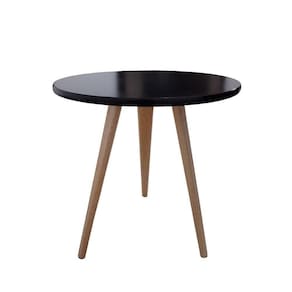Mesa Lateral De Canto E Apoio Redonda Pé Palito Retrô 44 Cm preto