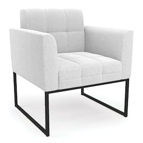 Poltrona Sala De Estar Industrial Preto Elisa Bouclê Off White D03 - D`rossi