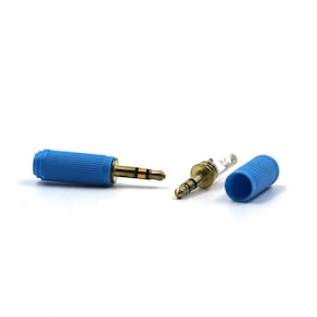 Plug P2 Estéreo Azul Sem Rabicho 2 Unidades