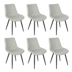 Kit 6 Cadeiras Estofadas Design Industrial Chicago Cinza Claro