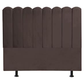 Cabeceira Estofada Cama Box King 195 Cm Maitê Suede Cor:marrom