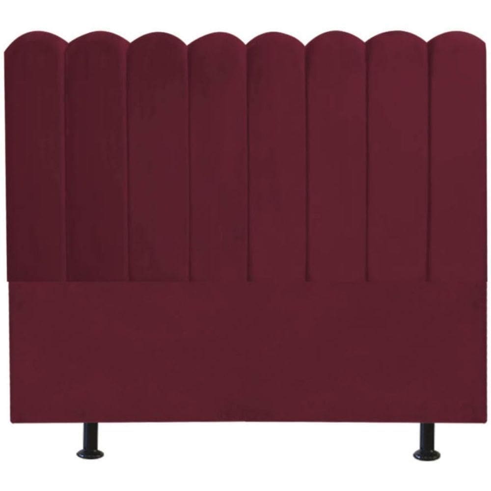 Cabeceira Estofada Cama Box King 195 Cm Maitê Suede Cor:bordô