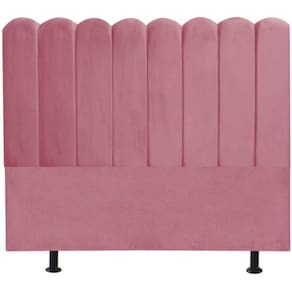Cabeceira Estofada Cama Box Queen 160 Cm Maitê Suede Cor:rosa