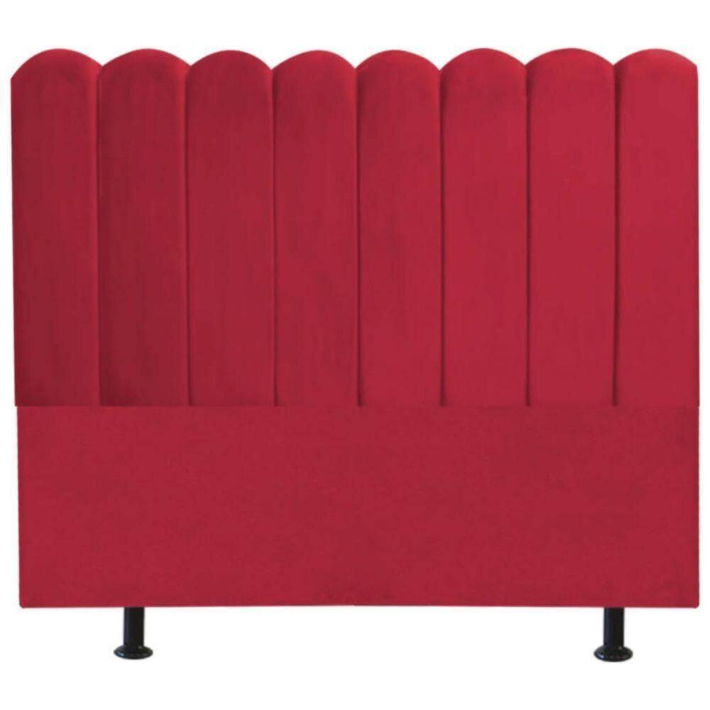 Cabeceira Estofada Cama Box Queen 160 Cm Maitê Suede Cor:vermelho
