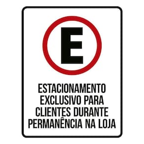 Placa Estacionamento Exclusivo Clientes Durante Loja 36X46