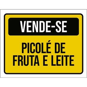 Kit 3 Placas Sinalização - Vende-Se Picolé Fruta E Leite