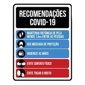 Kit 3 Placas Recomendações Distanciamento Social