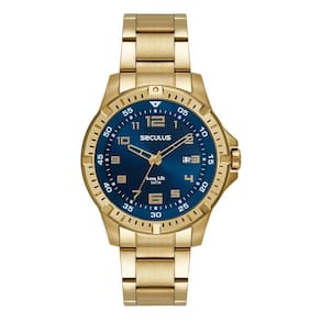 Relógio Seculus Masculino Ref: 44207Gpsvda3 Casual Dourado