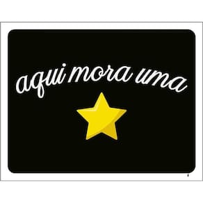 Placa Decorativa - Aqui Mora Uma Estrela 36X46