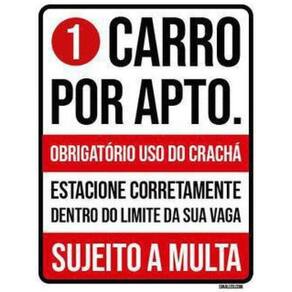 Kit 5 Placas Condominio Garagem 1 Carro Por Apartamento