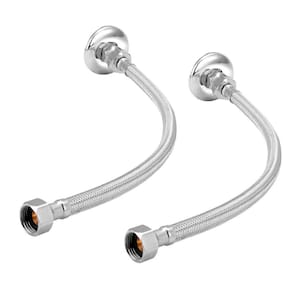 Kit 2 Engate Mangueira Flexível Trançado Aço Inox 30 Cm Par