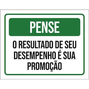 Placa Pense Resultado Desempenho  36X46