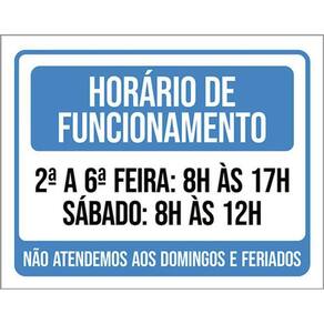 Kit 3 Placas Horário Funcionamento Não Atendemos Domingos