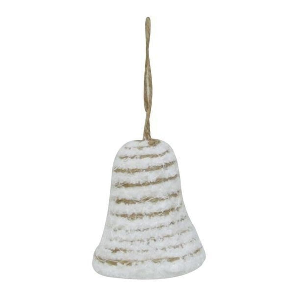 Enfeite De Natal Sino Branco Topo De Arvore Pequeno 10Cm