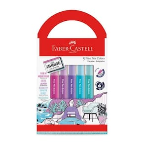 Caneta Ponta Fina Relaxa & Reequilibra 5 Cores Faber-Castell