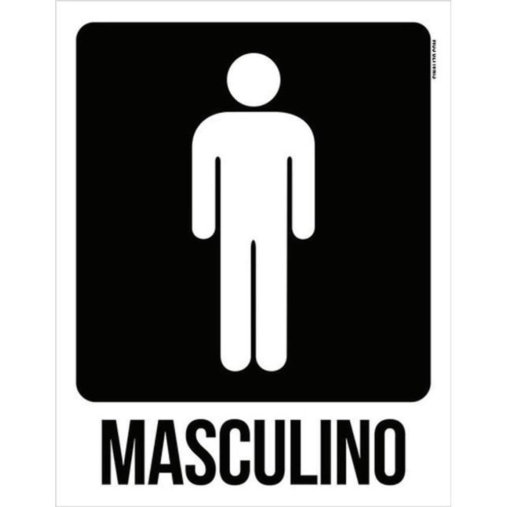 Kit 3 Placas Sinalização - Masculino Banheiro