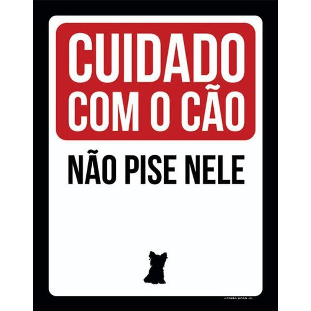 Kit 5 Placas Cuidado Com Cão Não Pise Nele Ml422 36X46