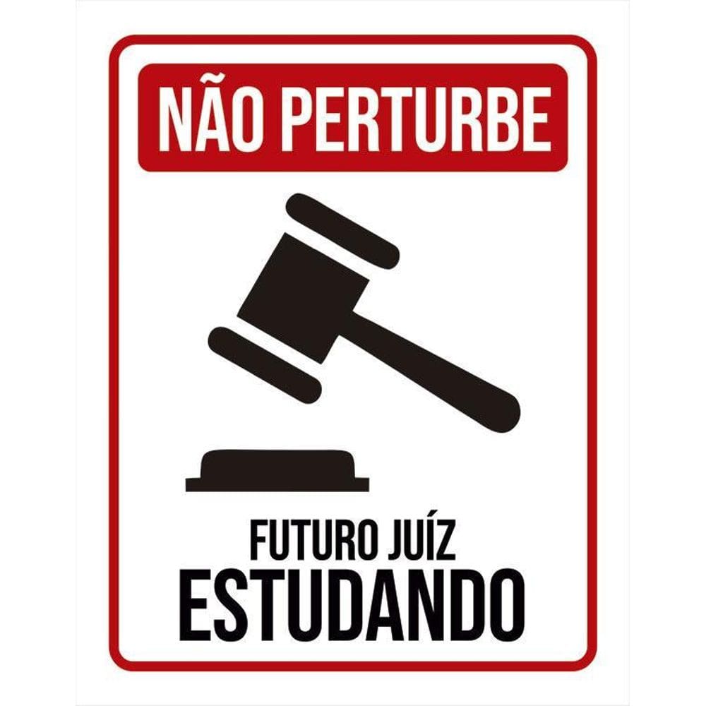Kit 3 Placas Não Perturbe - Futuro Juíz Estudando