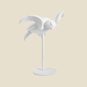 Escultura Decorativa Tartaruga em Poliresina Branca 30cm 17530 Mart