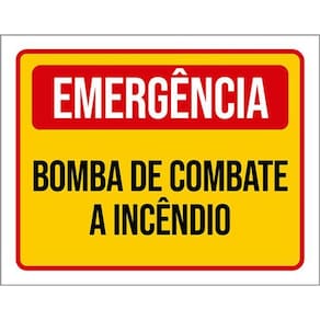 Kit 3 Placas Emergência Bomba Combate Incêndio
