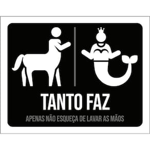 Kit 3 Placas De Banheiro Tanto Faz Lave As Mãos
