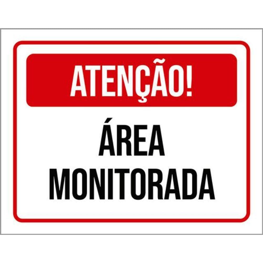Kit 3 Placas Atenção Área Monitorada