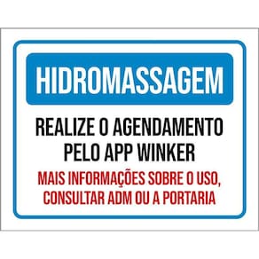 Placa Sinalização - Hidromassagem Realize Agendamento 36X46