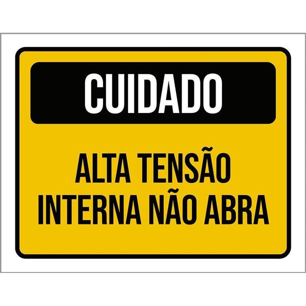 Placa Cuidado Alta Tensão Não Abra 36X46