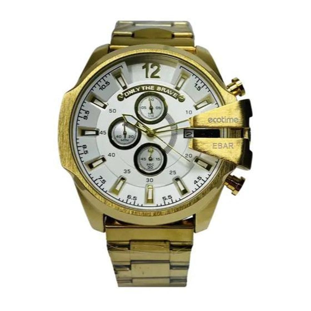 Relogio Masculino Disel 10 Bar Ecotime Gold