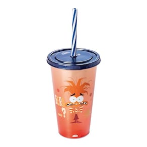 Copo Refri Divertidamente 500 Ml Com Canudo Ansiedade