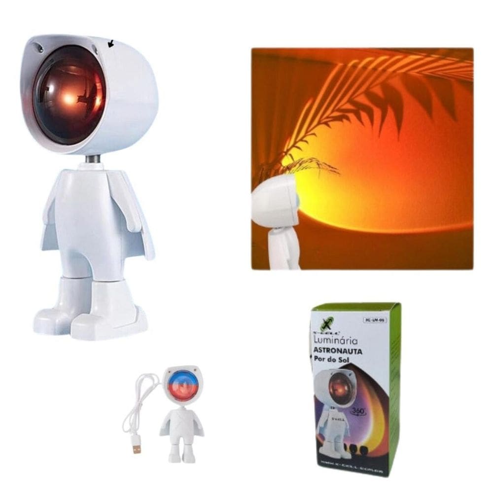 Luminaria Astronauta Por Do Sol Usb Setup Escritório Enfeite