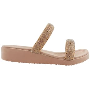 Tamanco Feminino Papete Flatform Casual Dia a Dia Passeio Trabalho com Tiras em Strass Conforto Moleca 5508.100
