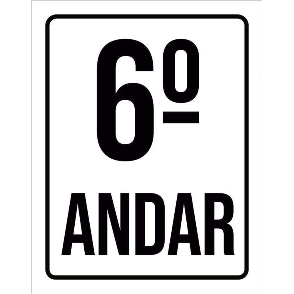 Kit 3 Placas Sinalização Ambiente Identificação 6º Andar