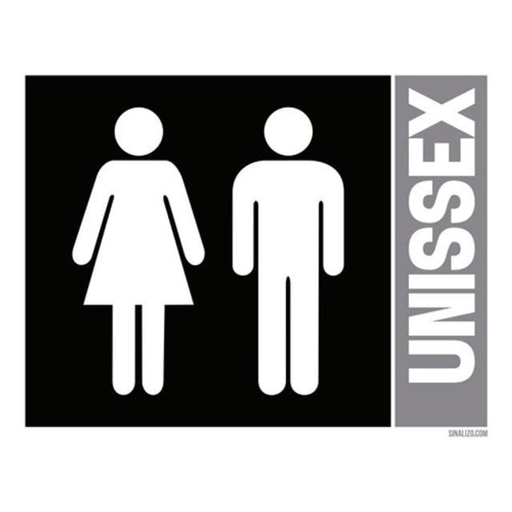 Placa Banheiro Sinalização Masculino Feminino Unissex 36X46